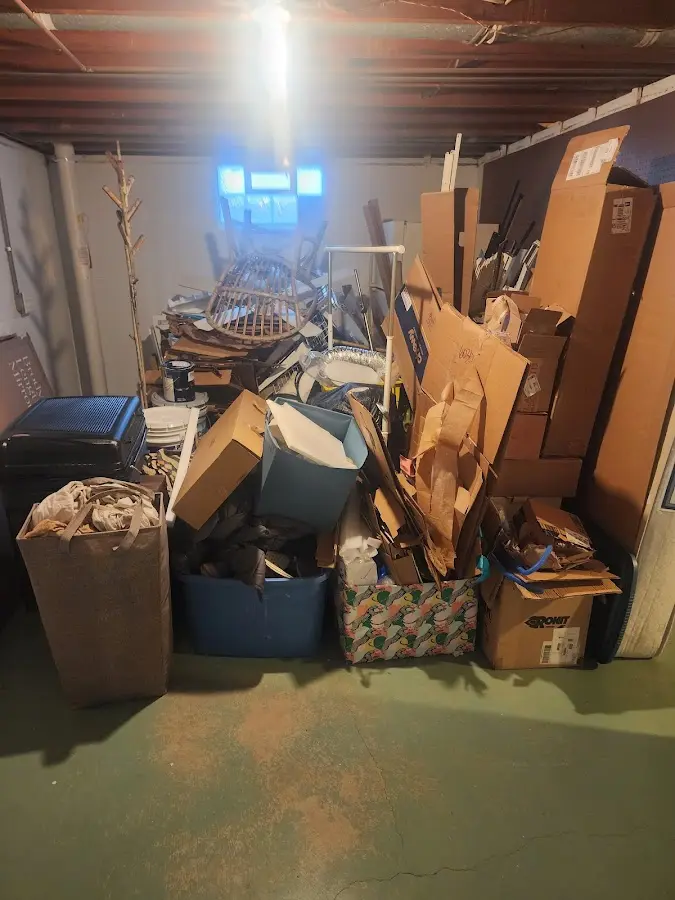 Roll-off dumpster container at job site for 40 Yard Dumpster Rental in Mocksville